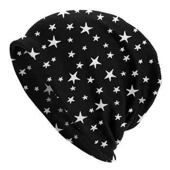 Stele Negru Pe Alb Planetsl Capota Pălării Tricot Pălărie Hip Hop Toamna Iarna În Aer Liber Chelioși Căciuli Palarie Unisex Pentru Adulti Cald Capace Imagine 0