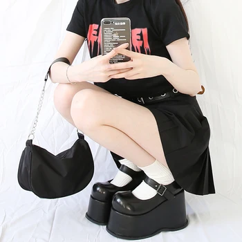 Super Fund Gros Mary Jane Ultra Tocuri inalte Pantofi de sex Feminin 12cm Japonez Harajuku Pentru ca Punk Jk Uniformă de Student Gotic Platforma