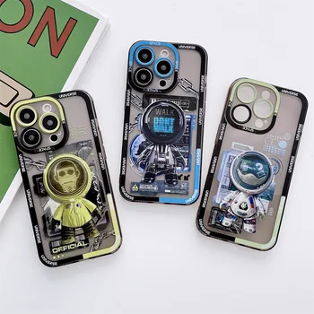 Telefon Caz Pentru iPhone 11 12 13 14 Pro Max 14 Plus de Desene animate Drăguț Astronaut la Șocuri Capacul din Spate