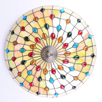 Tiffany stil Mediteranean păun naturale shell lumini plafon lustru lumina de noapte led-uri lampa de podea bar iluminat acasă