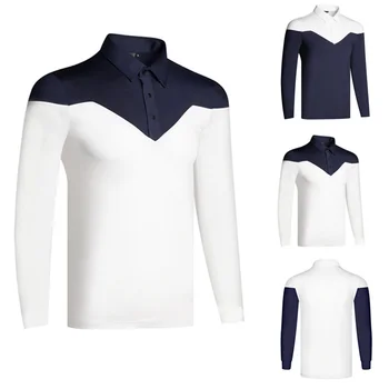 Toamna Golf, Îmbrăcăminte pentru Bărbați Elastic Uscare Rapida cu Mâneci Lungi T-shirt pentru Bărbați de Top de Golf Tricou Polo Sport Golf Tricou