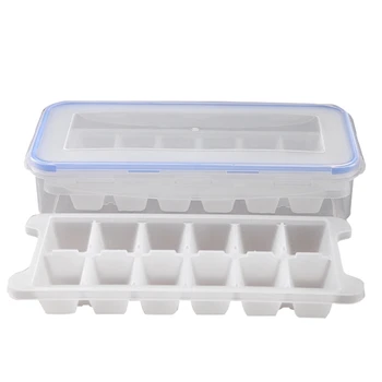 Tăvi Pentru Cuburi De Gheață Și Gheață Cub De Stocare Set Container Etanș Cu Blocare Capac, 3 Pachete / 36 Cuburi De Gheață Pentru Băuturi Reci Imagine 0