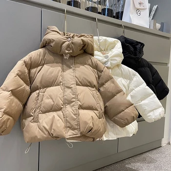 Un Copil coreean Jos Jacheta Copii din Bumbac captusit Haina Băieți Fete Îmbrăcăminte Copil de Iarnă Subțire și ușor, Băieți și Fete Îmbrăcăminte exterioară în Jos Unisex