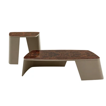 Un design Modern Italian de lux mobilier masa din colt forma patrata partea de masă de masă de cafea living de lux pentru camera live Imagine 0