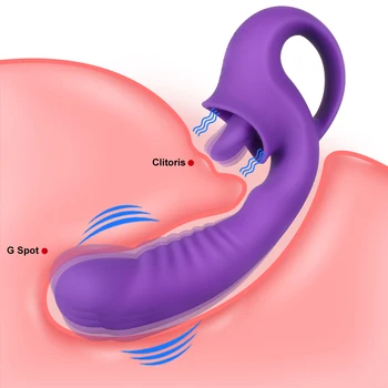 Vasana 2 In 1 Limba Lins Penis artificial Vibratoare cu Manipulat Clitoris Lins Vagin Stimulator punct G Orgasm jucarii Sexuale sex Feminin Masturbator
