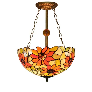 Vitralii candelabru Creativ independent lampa de Floarea-soarelui Pandantiv de iluminat,16 
