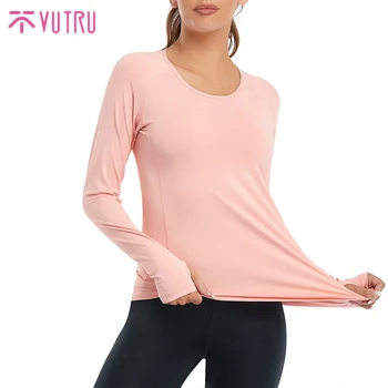 VUTRU Yoga Tricouri Sport partea de Sus Maneca Lunga Sală de Sport de Top de haine pentru Femei Sport Potrives Jersey Mujer Running T Shirt