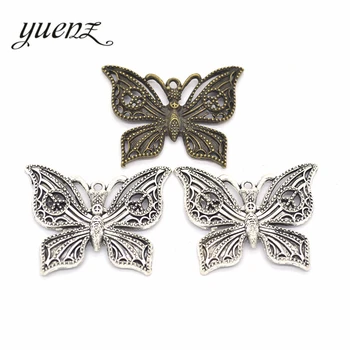 YuenZ 4buc Farmece Gol Fluture Antichități Argint culoare Pandantiv din Metal Pentru DIY Brățară Colier Bijuterii de Luare 37*29mm D204