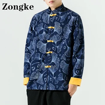 Zongke Stil Chinezesc Sacou Casual Barbati Haine Stil coreean Mens Jacheta Haina Streetwear 5XL 2022 Primăvară Noi Sosiri