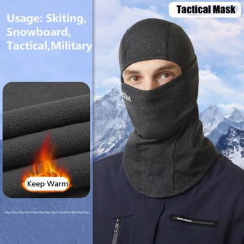 Îngroșa Iarnă Plină Față Mască de Schi Tactice Militare de Vânătoare, Drumeții Eșarfă pentru Bărbați Ciclism Casca Interioara Balaclava Windproof Imagine 0