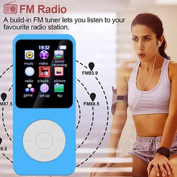 1.8 Inch Ecran Color, MP3 MP4 Music Player Bluetooth-compatibil 5.0 MP3 MP4 Walkman Suppprt TF Card Audio Recorder pentru Windows 8 Imagine 1