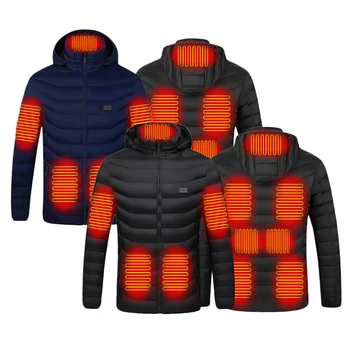 11 Zone Încălzite Jacheta USB Bărbați Femei de Iarnă în aer liber Încălzire Electrică Jachete Calde Sport Termică Strat de Îmbrăcăminte Incalzite Vesta Imagine 1