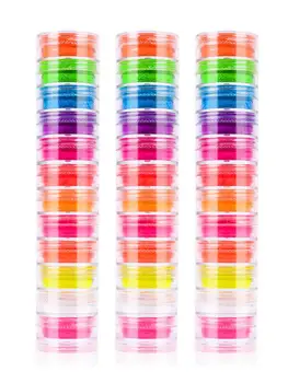 12 Culori Pictura Unghii Pudra Fluorescentă DIY de Lungă Durată Sclipici, Fard de Ochi Pigment Neon Fosfor Nail Art Decor Manichiura Imagine 1
