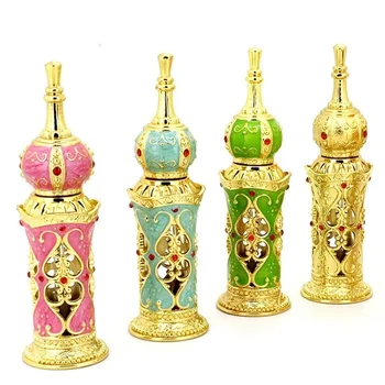 12ml Aur, Sticla de Parfum cu Stick Dubai Stil de Înaltă Calitate Stil oriental Parfum Recipient Ulei Esential de Sticla Elegant Imagine 1