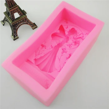 1buc 3D Fată Zână Floare Fondant de Ciocolata Mucegai Silicon Pentru Decorare Tort Instrumente de Săpun Lumânare Mucegai Imagine 1
