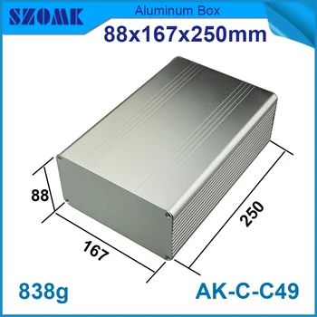 1bucată 88(H)x167(W)x250(L) mm mare și frumos carcasă de aluminiu carcasă în culoarea argintie Imagine 1