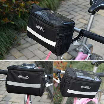 2019 Ciclism Geanta Suport Pentru Telefon De Depozitare Bicicleta Geanta Pentru Accesorii Pentru Biciclete Cadru Ghidon Negru, Cu Capac Pliabil Cu Bicicleta-Saci Imagine 1