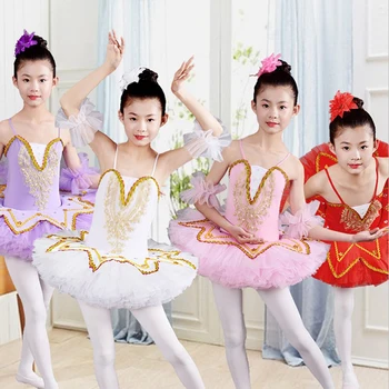 2022 Moda Lac Costum Profesional De Balet Tutu White Swan Clatita Fete Copii Rochie Pentru Copii Rochie De Balet Balet Tutu Rochii Imagine 1