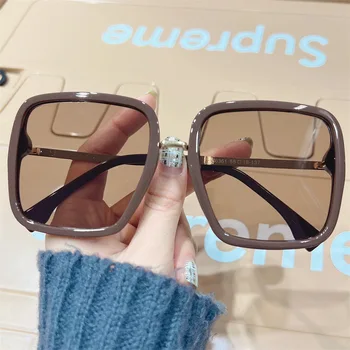2022 Noua Moda ochelari de Soare pentru Femei Poligonale de Mari dimensiuni Rama Fata Mica Anti-ultraviolete UV400 de Lux ochelari de Soare Retro Gafas De Sol Imagine 1