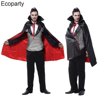 3 Bărbați Stil Vampir Cosplay Costum Film Contele Dracula Rol Uniformă Costum de sex Masculin Carnaval de Halloween Paști Petrecere Fancy Dress Up Imagine 1