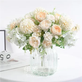 32cm Mătase Bujor Buchet de Trandafiri Artificiale Flori, Decorațiuni interioare, Accesorii Nunta Petrecere Album Fals Plante Diy Pompoane Imagine 1