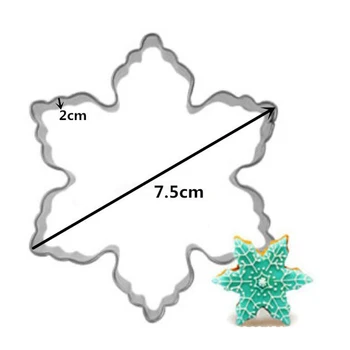 3D Fulg de nea Crăciun Cookie-Cutter din Oțel Inoxidabil Biscuit Cuțit de Bicarbonat de Fructe Bucătărie Mucegai Relief de Imprimare  Imagine 1
