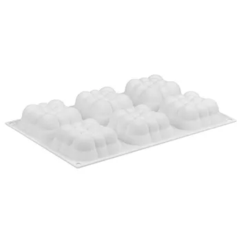 3D Nor de Tort Mucegai Silicon Spuma Matrite Pătrat cu Bule de Mucegai de Copt 6 Orificii Imagine 1