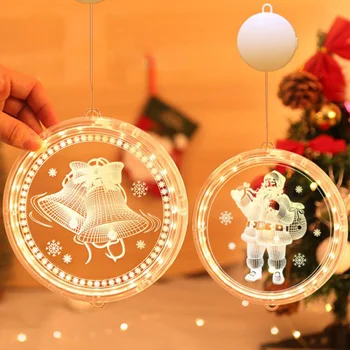 3D Șir de Lumini LED Baterie de Crăciun Fereastra de Partid Dormitor Cafenea, Camera de zi de Decorare Lumini de Basm Agățat Lampă de Perete Imagine 1
