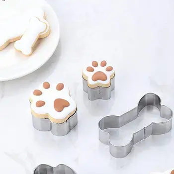 3pcs/set Câine de Companie Os Gheara Fondant Cake Decor Instrumente de Metal Cookie Cutter Inserați codul Biscuit de Ciocolata Oțel de Copt Mucegai Imagine 1
