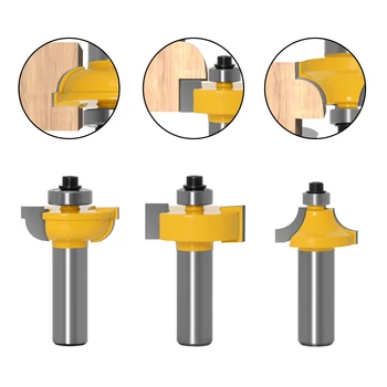 3pcs/set pentru ușă de Sticlă scândură de lemn instrumente de lucru curboard cutter router biti 1/2 coadă 12mm coadă tip T ballnose Imagine 1