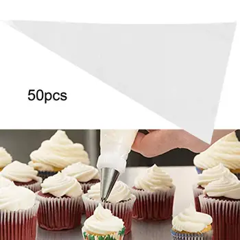 50Pcs/Set Conducte Sac de Unică folosință Eficient de Prindere se Ingroasa Glazura de Tort Decora Sac Transparent de Patiserie Cireasa de Sac pentru inghetata Imagine 1