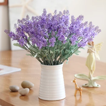 8pcs Romantic Artificiale Lavanda Flori Matase Flori False Petrecere de Nunta, Decoratiuni de Gradina din Plastic Ramură Provence Lavenders Imagine 1