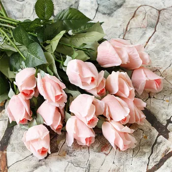 9pcs/lot 8 culori de trandafir Proaspete Flori Artificiale Atingere Real a crescut FlowersHome decoratiuni pentru DIY Petrecere de Nunta sau Ziua de nastere 45cm Imagine 1