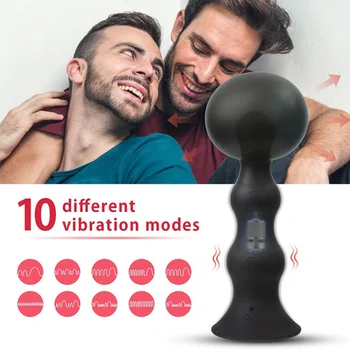 Automat Gonflabile Dilatator Anal Vibrator Expansiune Prostata Masaj Stimulator 10 Vibrații Sexy Margele Dop de Fund pentru Bărbați Gay Imagine 1