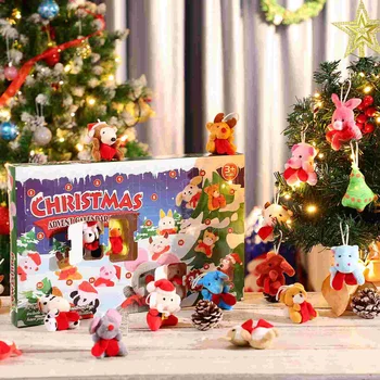 Calendar De Advent Ornamentshanging Numărătoarea Inversă Decorare Pom De Jucarii Copii Mini Petrecere Farmece Cadouri Animal De Pluș Favortoy Imagine 1