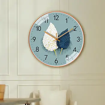 Ceas de perete Model de Frunze Cameră Ceas Anti-ceață Suprafață Oglindă Acasă Ceas Imagine 1