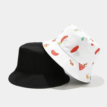 Ciuperci nou față-verso pescar capac de moda pentru bărbați și femei în aer liber, bazin Capac de protecție solară pălărie Pălărie de Ciuperci de Vară Pălărie de sex Masculin Imagine 1