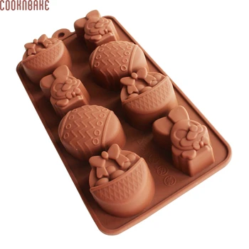 COOKNBAKE DIY Mucegai Silicon Pentru Ciocolata, inghetata, Jeleu, Budinca, Iepurașul de Paște Ouă de Proiectare 8 Găuri SICM-008-2 Imagine 1