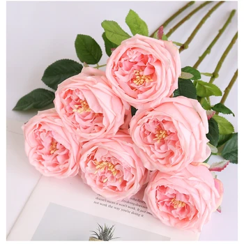 Culoare Multi Trandafiri Artificiale 6 Bucati Ziua Îndrăgostiților Cadou de Nunta de Decorare Ziua de nastere Acasa Ornament Artificiale Flori False Imagine 1