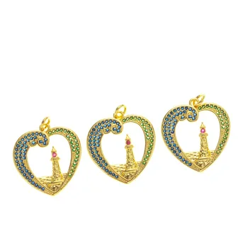 De moda de aur Sper far pandantiv colier pentru femei 18k aur placate cu cupru lanț colier pentru fete bijuterii cadou Imagine 1