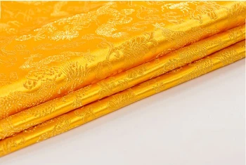 De înaltă Calitate, galben Metalizat Jacquard Tesatura Brocart,3D jacquard fire vopsite tesatura de îmbrăcăminte,lenjerie de pat,sac,cortina Imagine 1