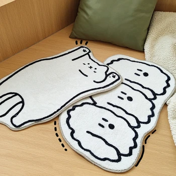 Desene Animate Câine Pisică De Pluș Usa Mat Non-Alunecare Anime Animal Zona Covor De Apă Absorbant Baie Covor Podea Piciorul Pad Dormitor Copii Imagine 1