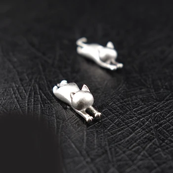 DreamySky Brand Ureche en-Gros de Argint de Culoare Pisică Cercei Pentru Femei Doamnelor Cadouri femme Pendientes Imagine 1