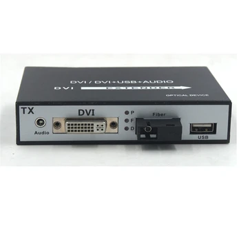 DVI Fibra Optica, Media Convertoare cu USB KVM SC Singură Fibră Singlemode SC 20km Imagine 1