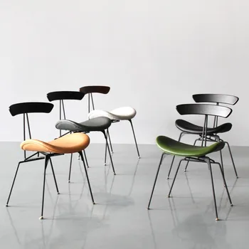 Fier Nordic net red scaun simplu acasă stil industrial scaun de luat masa designer creativ ant de agrement scaun Imagine 1