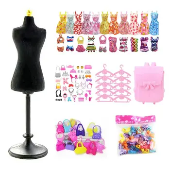 Fierbinte De Vânzare De Moda 60 De Articole / Lot Jucarii Copii, Accesorii = 1 +Random 15 Haine Rochie De Costume De Baie + 44 Mini Lucruri Pentru Barbie Imagine 1