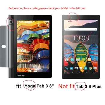 Flip Stand Piele PU Caz Acoperire pentru Lenovo Yoga Tab 3 8.0 850F YT3-850M Sticlă Călită Pentru Yoga Tab 3 YT3-850F 850M 850L Imagine 1