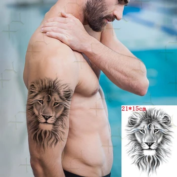 Impermeabil Tatuaj Temporar Autocolant Luna Lion King Flash Tattos Aripă De Înger, Floare, Pasăre Body Art Brațul False, Tatuaj Femei Bărbați Imagine 1