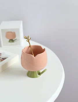 Ins Stil Cana Ceramica Plin de Design Cesti de Ceai Tulip Original Cani Cana de Cafea de Anul Nou Cani Cuplu Cadou Cadouri Personalizate Imagine 1