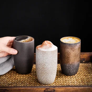 Japoneze Retro Ceramice Ceașcă De Cafea Cu Lapte Aurit Cana Creative De Uz Casnic Cadou Clasic Gust De Moda Căni Cești De Cafea Fără Mâner Imagine 1